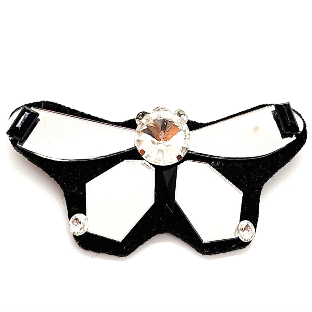 Luisa Cerano Mirror Felt Butterfly Brooch